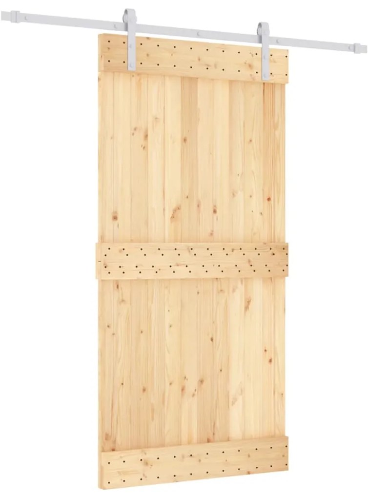 vidaXL Συρόμενη Μεσόπορτα με Μηχανισμό 100 x 210 εκ. Μασίφ Ξύλο Πεύκου