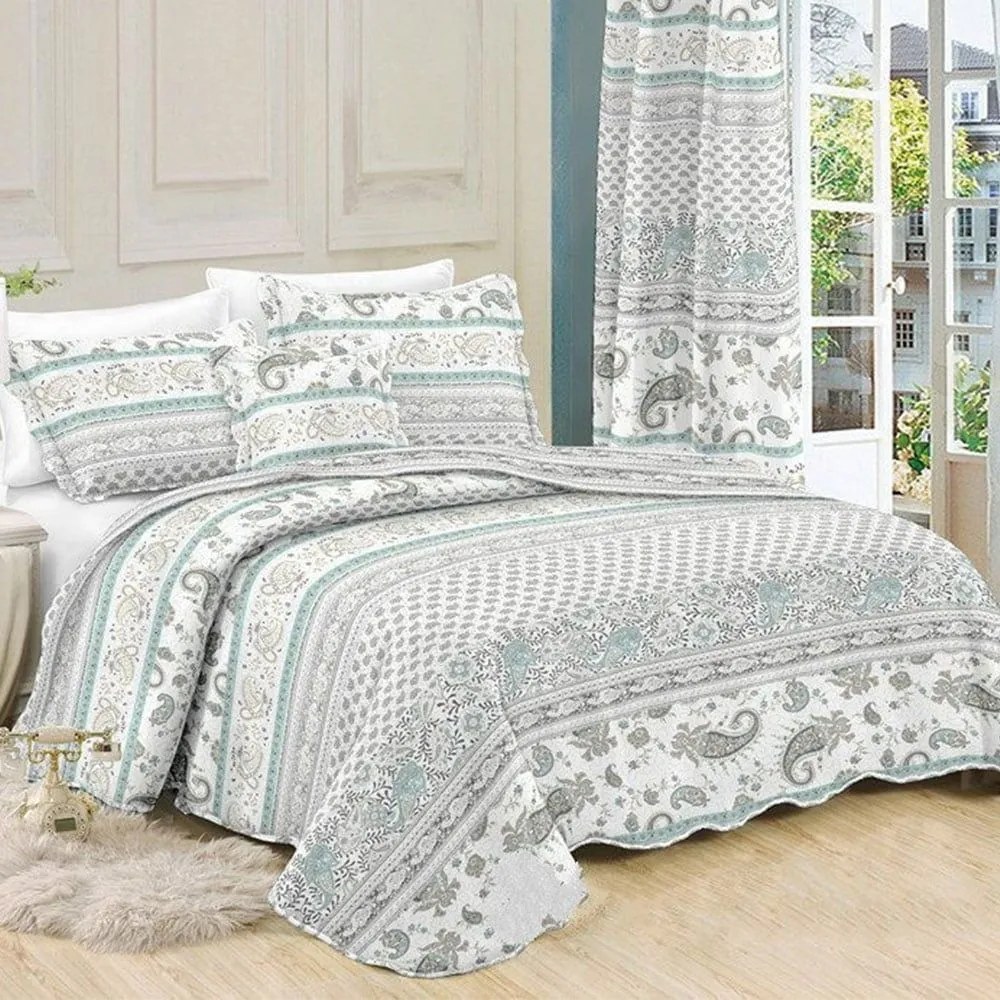 Κουβερλί Σετ 3τμχ Grey-Ciel 354 Dim Διπλό 220x240cm 100% Cotton Percale