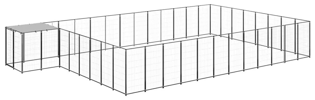 vidaXL Σπιτάκι Σκύλου Μαύρο 30,25 μ² Ατσάλινο