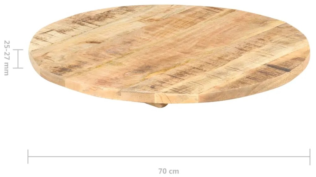 vidaXL Επιφάνεια Τραπεζιού Στρογγυλή 25-27 χιλ. 70 εκ. Ξύλο Μάνγκο