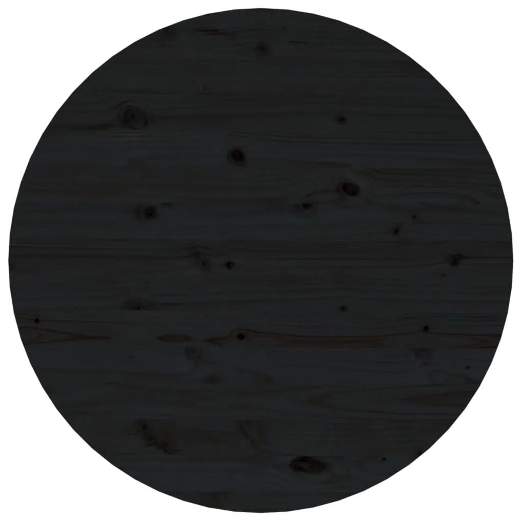 vidaXL Τραπεζάκι Σαλονιού Μαύρο Ø 55x45 εκ. από Μασίφ Ξύλο Πεύκου