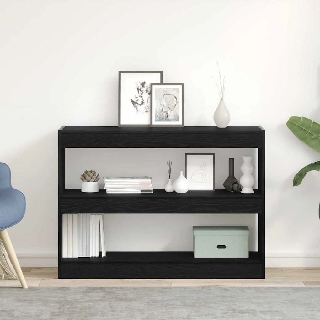vidaXL Βιβλιοθήκη Μαύρη δρυς 100 x 30 x 72 εκ Επεξεργασμένο ξύλο