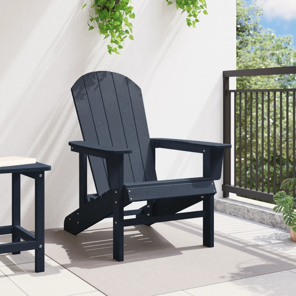 vidaXL Καρέκλα Adirondack  Ναυτικό Μπλε 74x82x91 εκ. HDPE