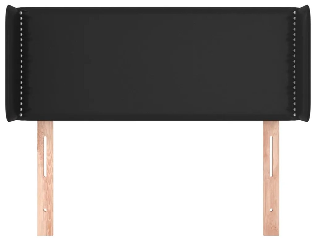 Κεφαλάρι με Πτερύγια Μαύρο 103x16x78/88 εκ. Συνθετικό Δέρμα 3118712