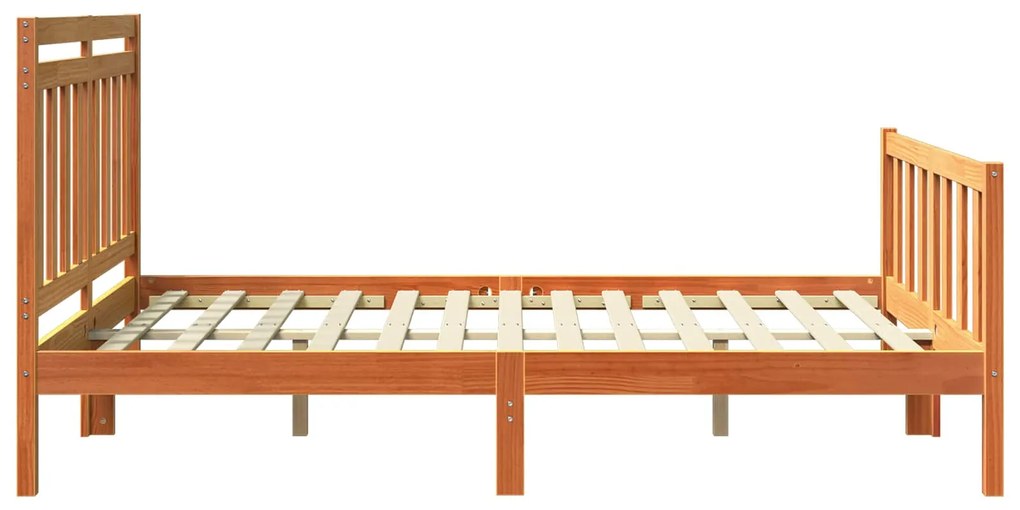 vidaXL Σκελετός Κρεβατιού με κεφαλάρι 2 pcs Κερωτό καφέ 150 x 200 cm