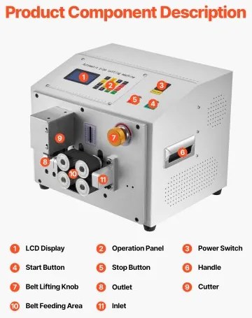 VEVOR Auto Heat-Shrink Tube Cutter, Automatic Pipe Cutting Machine with LCD Display, 1mm-20mm Cutting Diameter, 0.1mm-99999.9mm Cutting Length, Ideal for PVC PE Tube, Silicone Tube, Soft Water Pipe