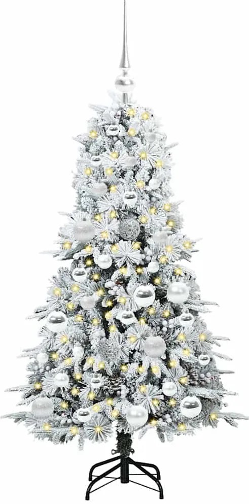 vidaXL Τεχνητό Χριστουγεννιάτικο Δέντρο με Άξονα με βάση Λευκό 120 cm