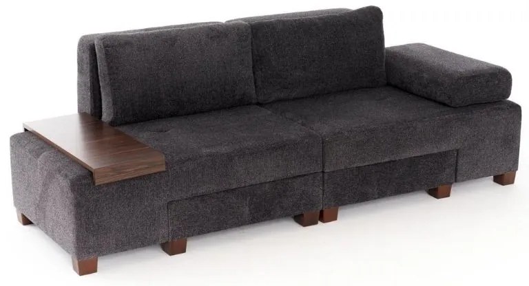 Καναπές - κρεβάτι πολυμορφικός Perenna Megapap τριθέσιος υφασμάτινος χρώμα ανθρακί 233x93x83εκ.