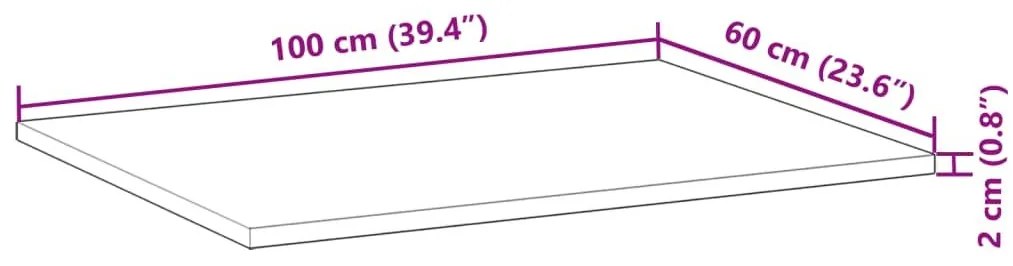 Επιφ. Νιπτήρα Μπάνιου Φινίρισμα Λαδιού 100x60x2 εκ Μασίφ Ακακία - Καφέ