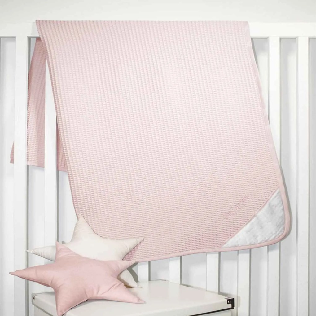 Κουβέρτα Πικέ Heaven Pink Guy Laroche Κούνιας 110x150cm 100% Βαμβάκι