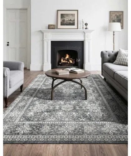 VEVOR Large Area Rug 8x10 ft Anti-Skid and Tear-Resistant Floor Mat Vintage Gray