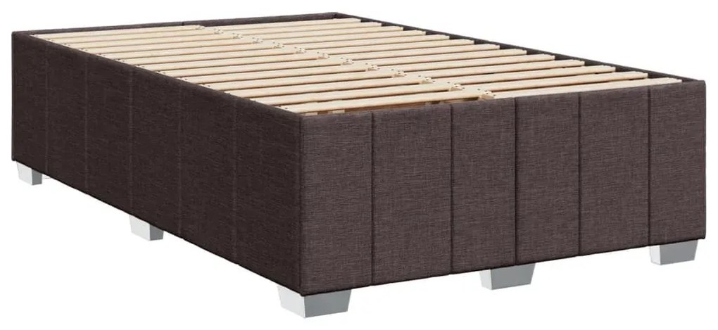 Κρεβάτι Boxspring με Στρώμα Σκούρο Καφέ 120x200 εκ. Υφασμάτινο - Καφέ