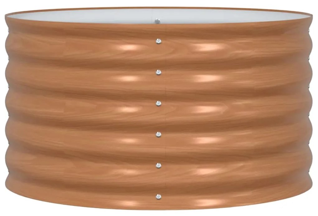 vidaXL Υπερυψωμένη Ζαρντινιέρα Καφέ 80 x 80 x 44 cm Ατσάλι