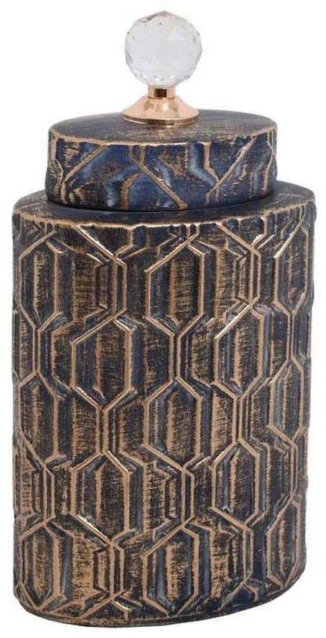 Βάζο Κεραμικό 373-221-695 17x11x39cm Black-Gold Ceramic
