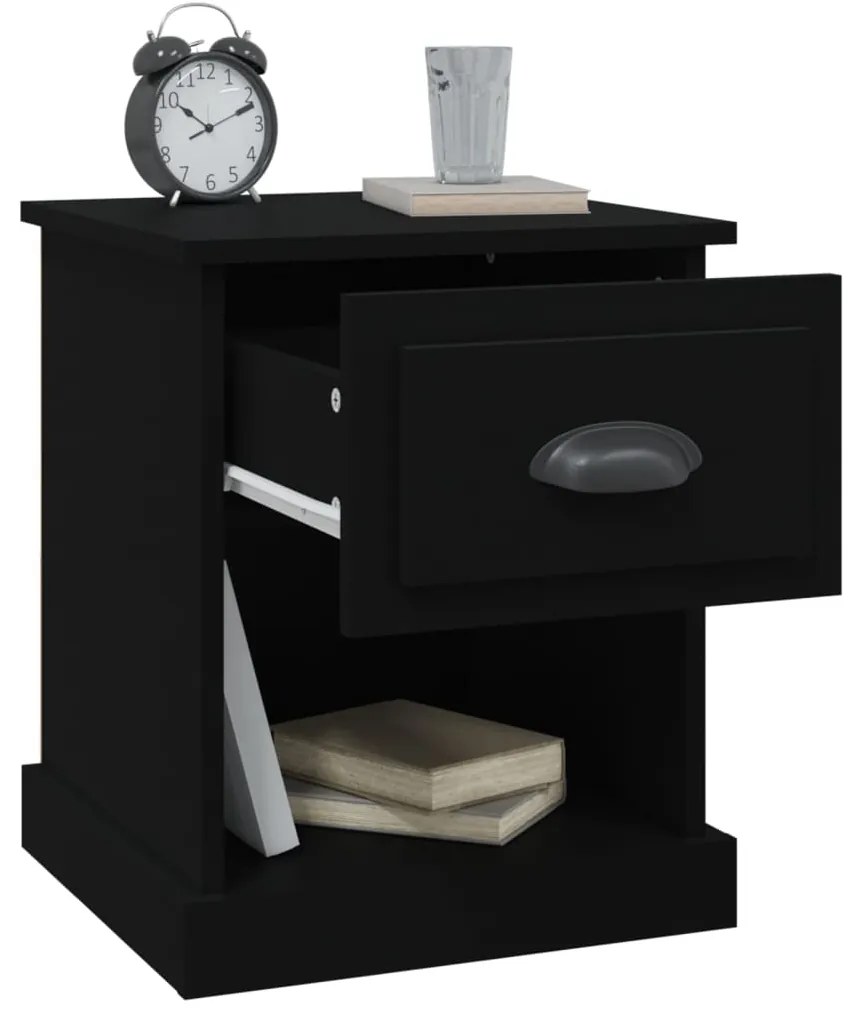 vidaXL Κομοδίνο Μαύρο 39 x 39 x 47,5 εκ. από Επεξεργασμένο Ξύλο