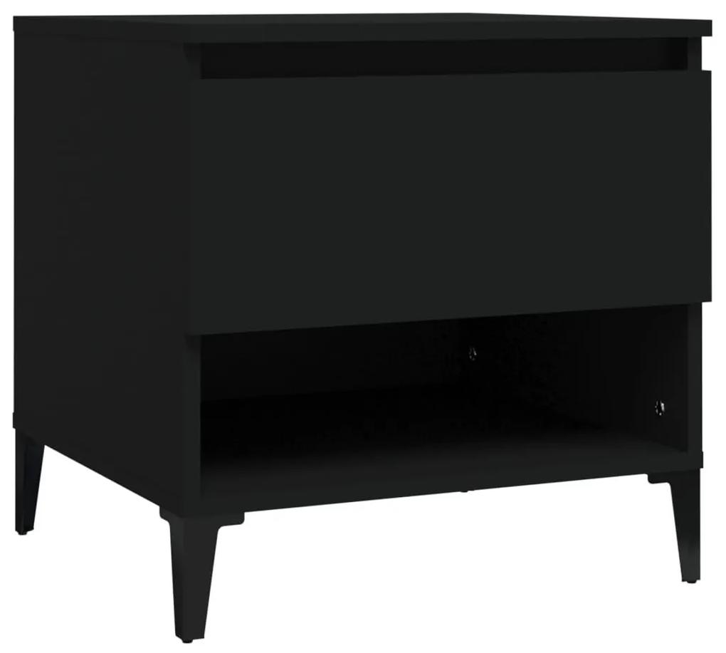 Βοηθητικό Τραπέζι Μαύρο 50x46x50 εκ. από Επεξεργασμένο Ξύλο - Μαύρο