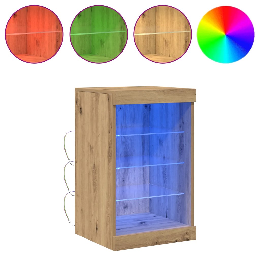 vidaXL Μπουφές με LED Φωτισμό Artisan Oak 41x37x67 εκ.