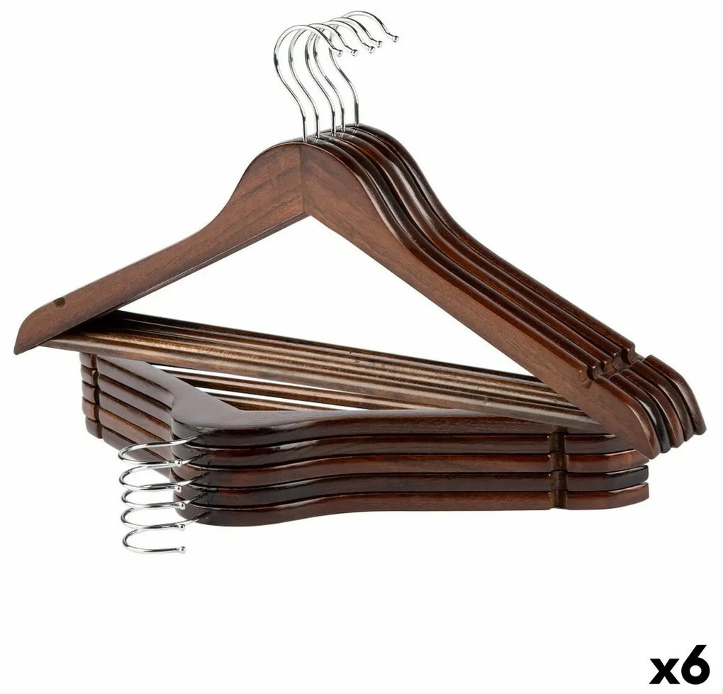 Σετ Kρεμαστρών Max Home Καφέ Ξύλο Χάλυβας 44,5 x 23 x 1 cm 10 Τεμάχια (x6)