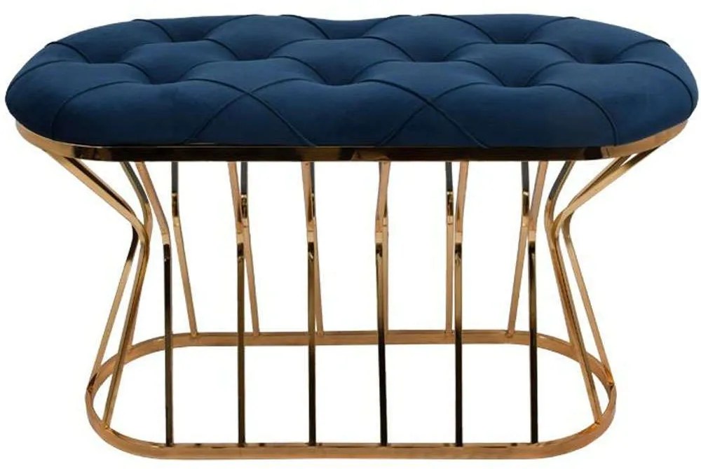 Σκαμπό Lithos 825-123-010 90x38x53cm Blue-Gold