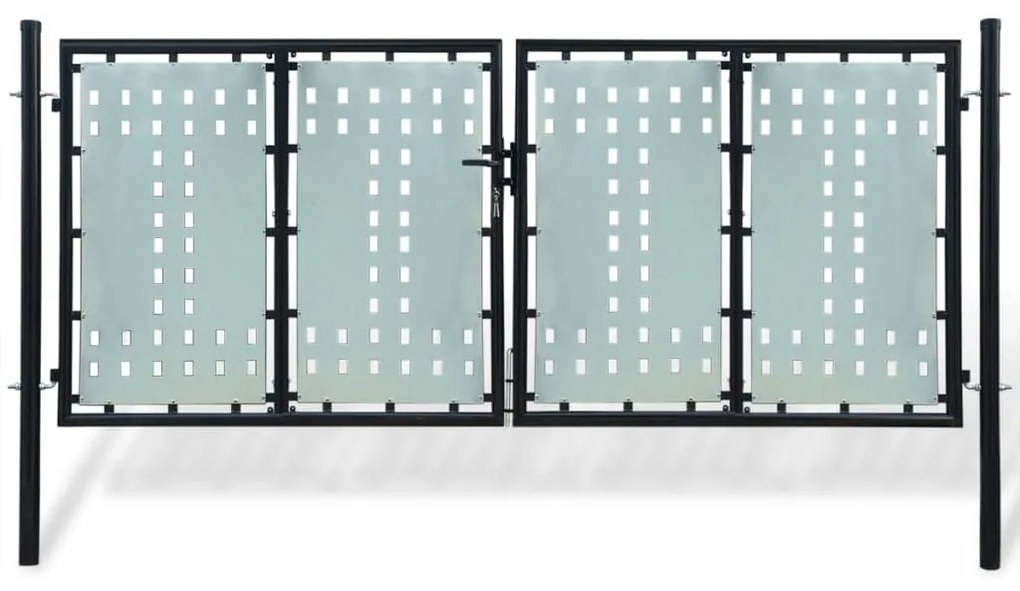 vidaXL Πόρτα Περίφραξης Μονή Μαύρη 300 x 175 εκ.