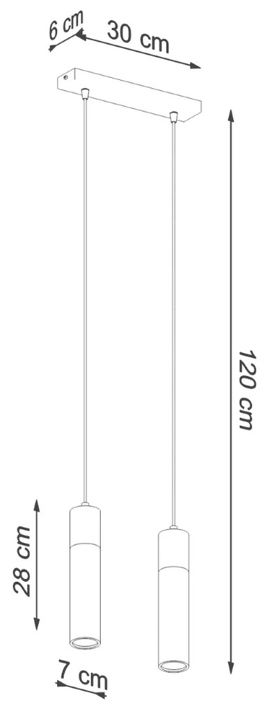 Sollux Κρεμαστό φωτιστικό Zane 2,σκυρόδεμα, ξύλο, 2xGU10/40w