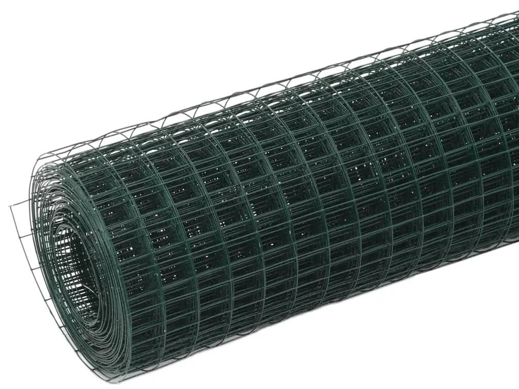 vidaXL Συρματόπλεγμα Τετράγωνο Πράσινο 10x0,5 μ. Ατσάλι Επικάλυψη PVC