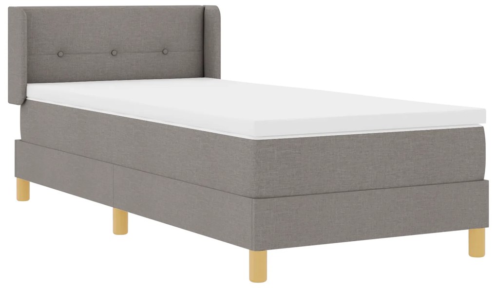 vidaXL Κρεβάτι Box Spring με στρώμα σε καφέ, 80 x 200 εκ., Υφασμα