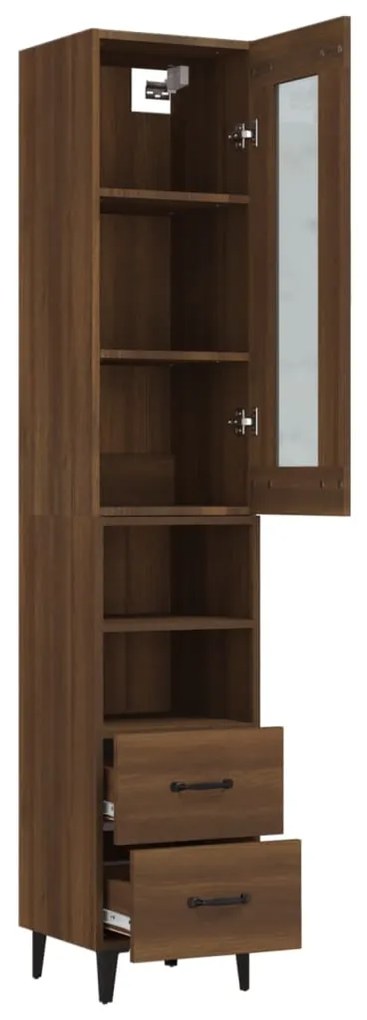 vidaXL Ντουλάπι Καφέ Δρυς 34,5 x 34 x 180 εκ. από Επεξεργασμένο Ξύλο