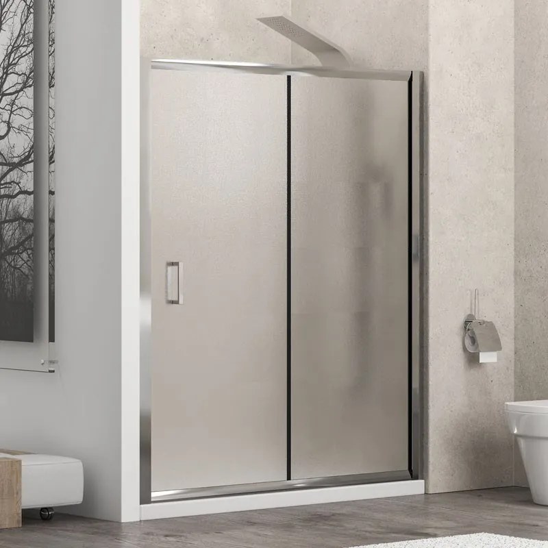 Karag New Flora 500 Καμπίνα από τοίχο σε τοίχο με fabric κρύσταλλο &amp; Συρόμενη Πόρτα 120x180cm