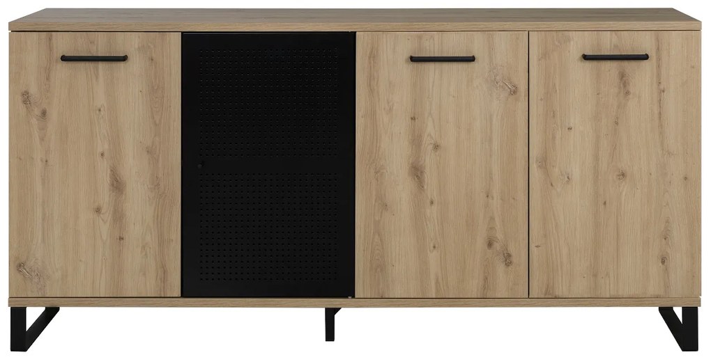 Craft Μπουφές με 4 πόρτες  178x41x86εκ. Artisan Oak / Μαύρο