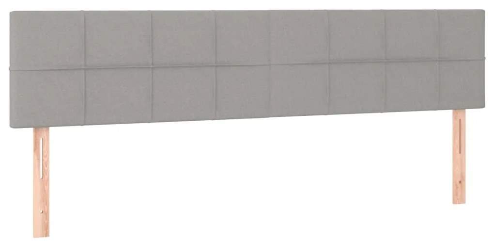 vidaXL Κεφαλάρι Κρεβατιού LED Ανοιχτό Γκρι 160x5x78/88 εκ. Υφασμάτινο