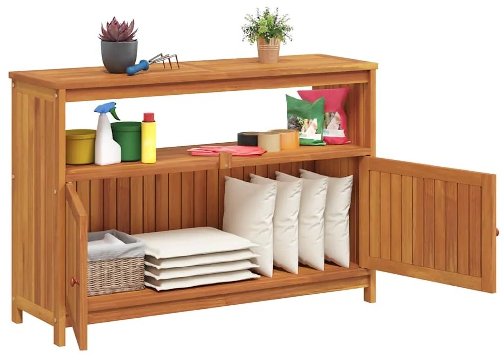 vidaXL Τραπέζι Κονσόλα Κήπου 110 x 35 x 75 εκ. από Μασίφ Ξύλο Ακακίας