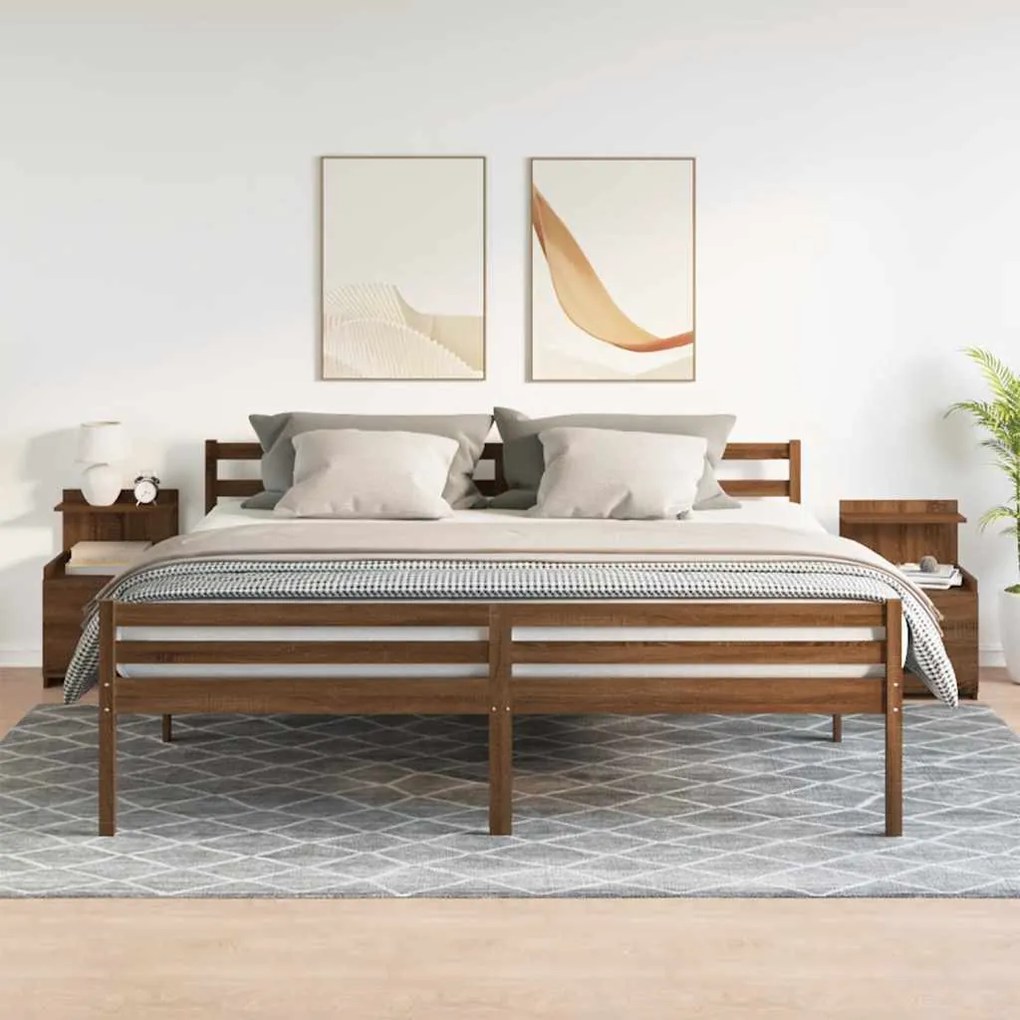 vidaXL Κομοδίνα 2 τεμ. με 2 Συρτάρια, Καφέ Δρυς 40x36,5x62 εκ.