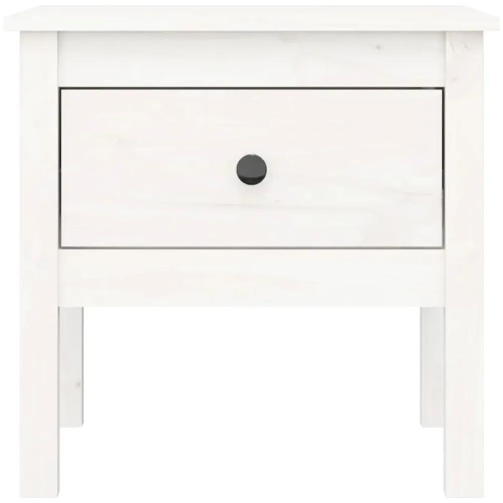 Βοηθητικό Τραπέζι Λευκό 50x50x49 εκ. από Μασίφ Ξύλο Πεύκου - Λευκό