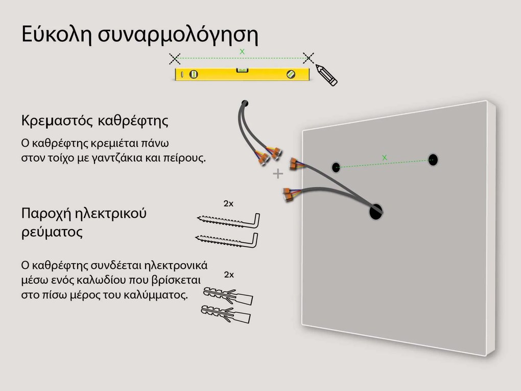 SMART καθρέφτης με φωτισμό LED M5 premium + SmartScreen with Google Chromecast