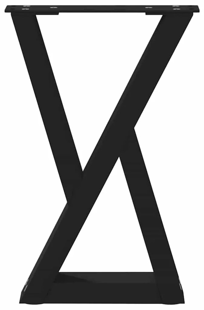 vidaXL Πόδια Τραπεζιού Σαλονιού 2 τεμ. Μαύρο 28x(42-43,3) εκ. Ατσάλι