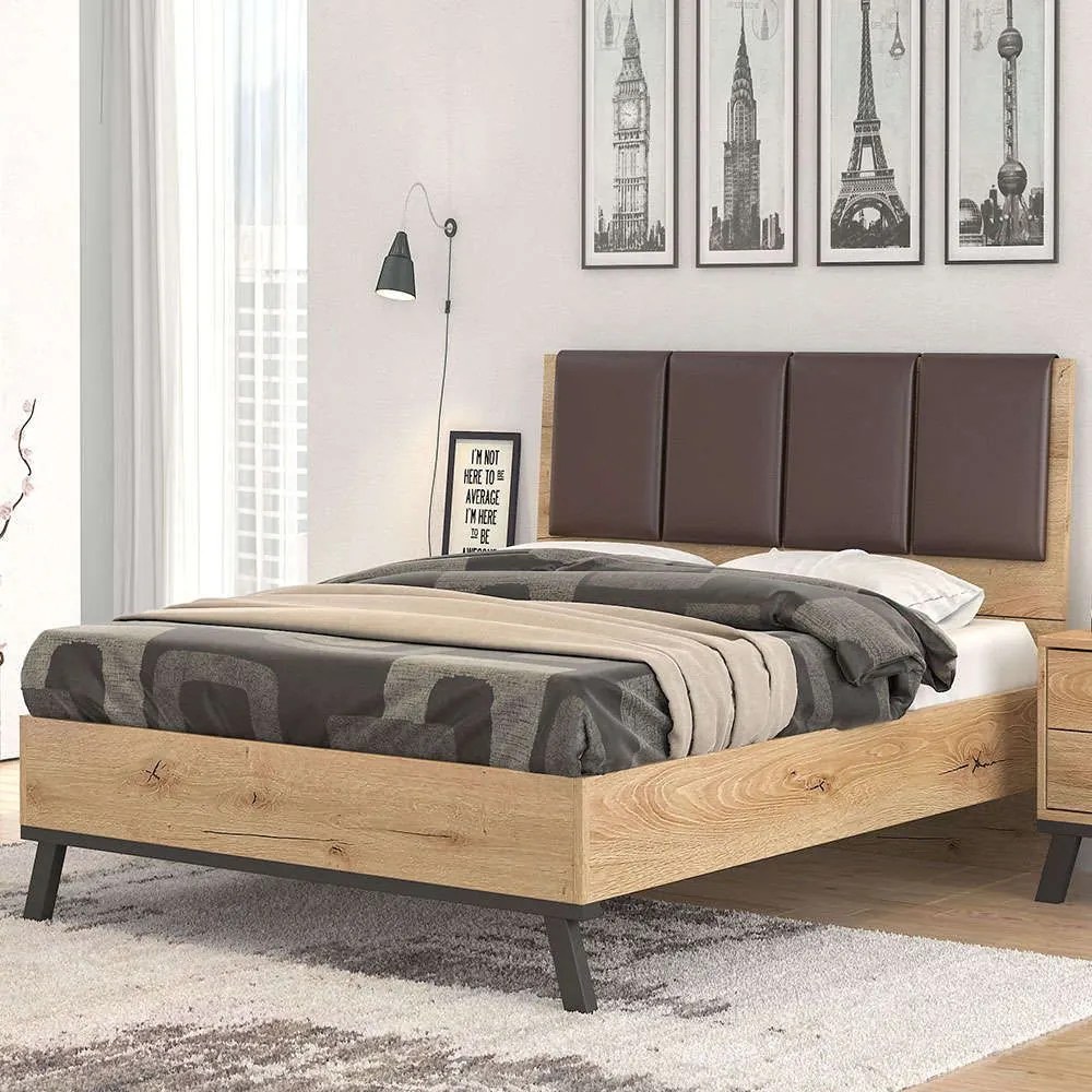 Κρεβάτι Nο69 150x200x100cm Honey-Brown Double