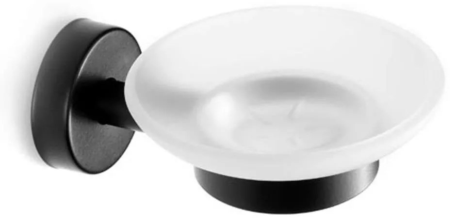 Σαπουνοθήκη Γυάλινη Uno 1301 55 11x14x6cm Black Karag Glass