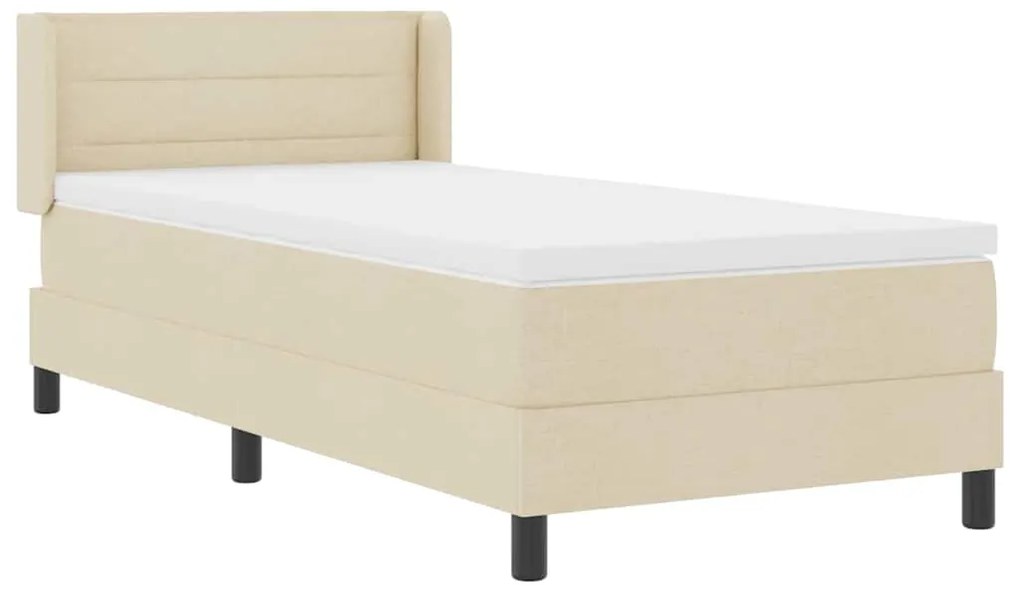vidaXL Κρεβάτι box spring με στρώμα με στρώμα Κρεμ 80 x 200 cm