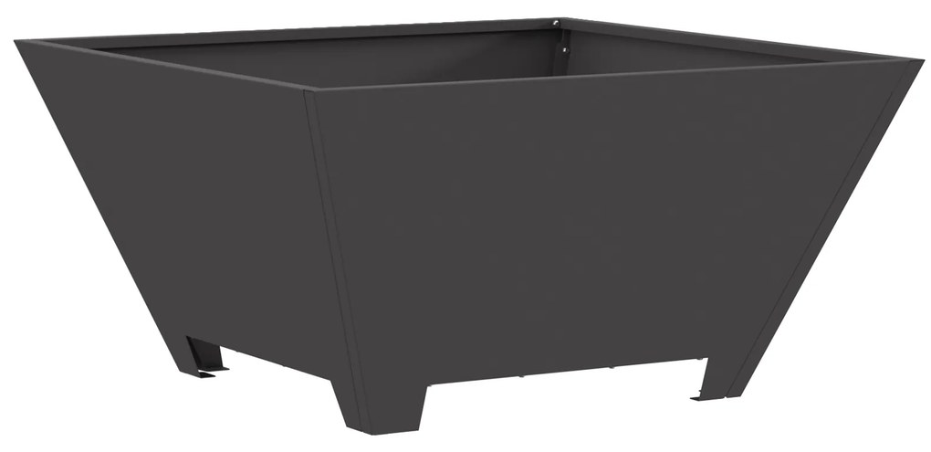 vidaXL Τζάκι Φωτιά Τετράγωνο Μαύρο 60x60x30 εκ. Ατσάλι