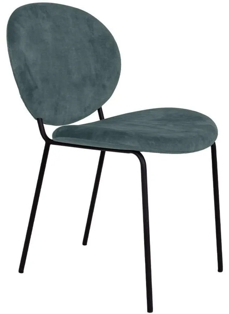 Καρέκλα Beetle 03-0909 60,5x54x84,5cm Water Green Βελούδο, Μέταλλο