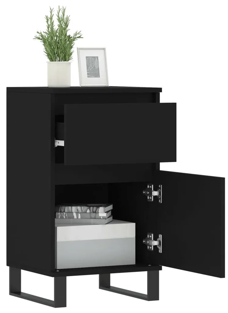 vidaXL Ντουλάπια 2 τεμ. Μαύρα 40 x 35 x 70 εκ. από Επεξεργασμένο Ξύλο