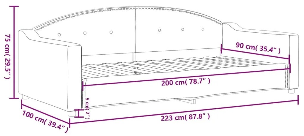 Καναπές Κρεβάτι Κρεμ 90 x 200 εκ. Υφασμάτινος 354187