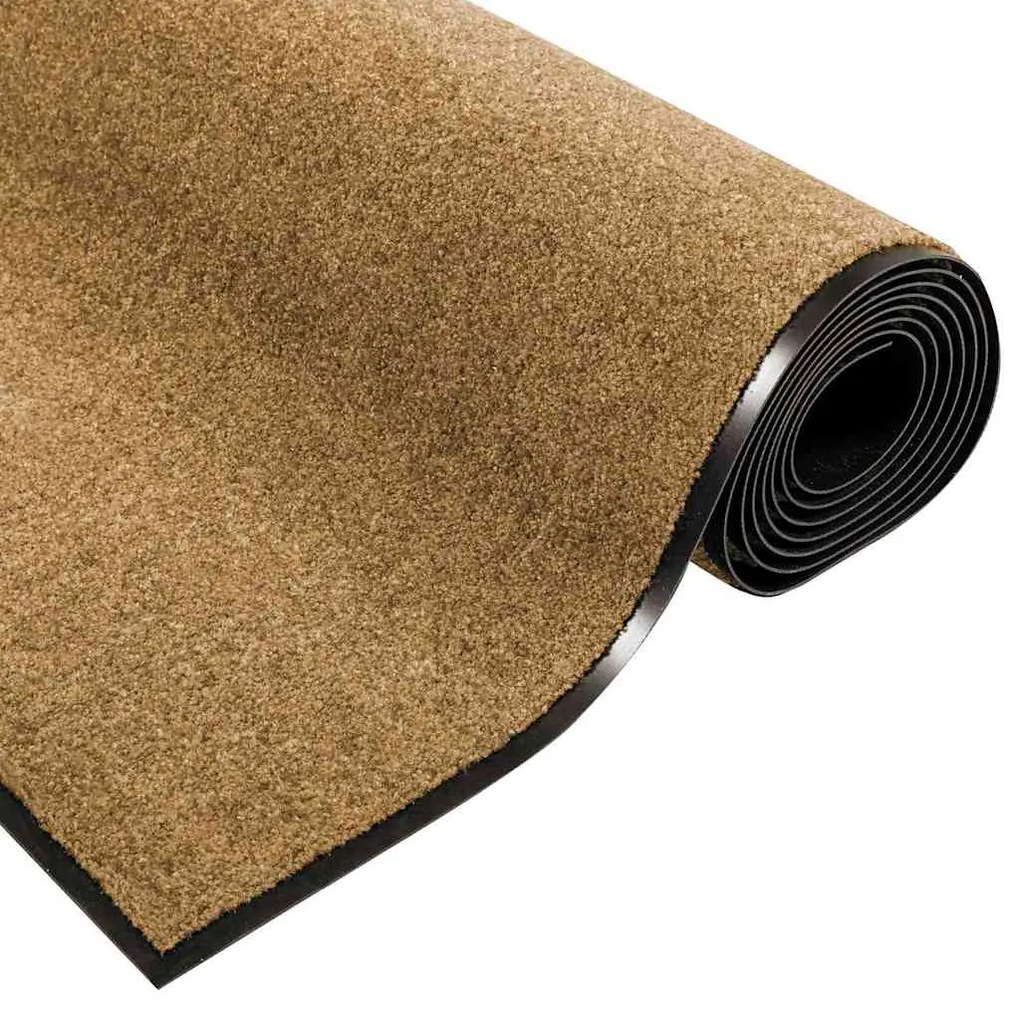 vidaXL Χαλάκι Εξώπορτας Κρέμα και Μαύρο 120 x 250 cm