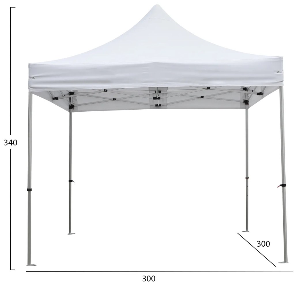 GAZEBO Β.ΤΥΠΟΥ CRESSEN HM6305 ΠΤΥΣΣΟΜ.-ΣΚΕΛΕΤΟΣ ΑΛΟΥΜ.ΑΣΗΜΙ-ΛΕΥΚΟ ΠΑΝΙ 3x3x3,4Yεκ - 0612841 - HM6305