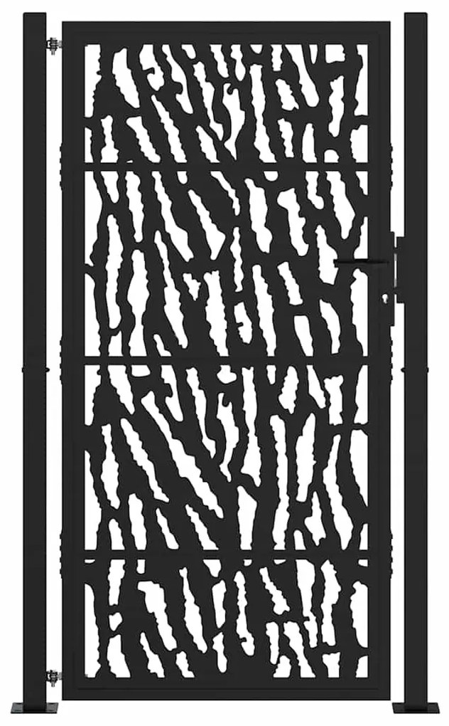 vidaXL Πόρτα Κήπου Μαύρη με Σχέδιο Ατσάλινης Γραμμής 100x175 εκ.