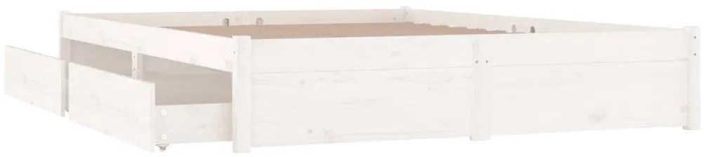 vidaXL Πλαίσιο Κρεβατιού με Συρτάρια Λευκό 160 x 200 εκ.