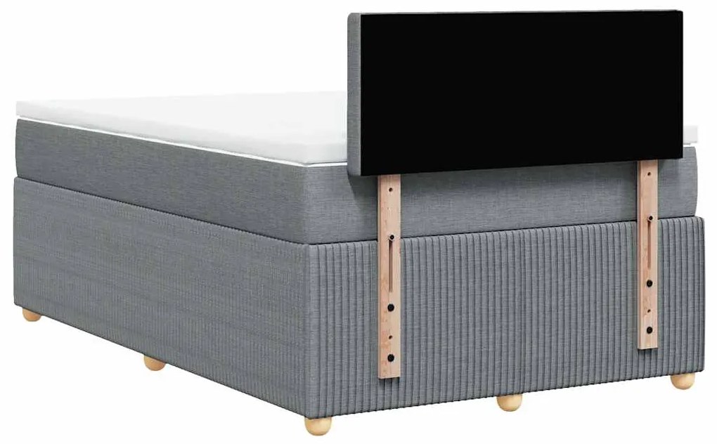 Κρεβάτι Boxspring με Στρώμα Ανοιχτό Γκρι 120x200 εκ. Υφασμάτινο 3287437