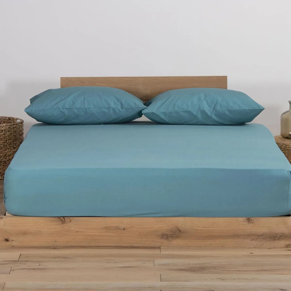 Σεντόνι Μακό Μονό Με Λάστιχο (100x200+30) Nef-Nef Homeware Jersey Πετρόλ