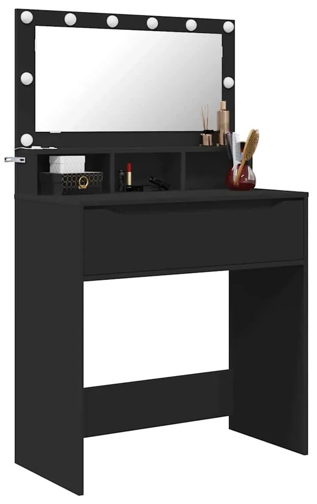 vidaXL Τραπέζια Ντυσίματος Κρεβατοκάμαρας Μαύρο 80 x 39,6 x 135 εκ